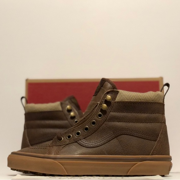 Vans Shoes - Vans Sk8-Hi (MTE) “Leather/Brown/Herringbone”